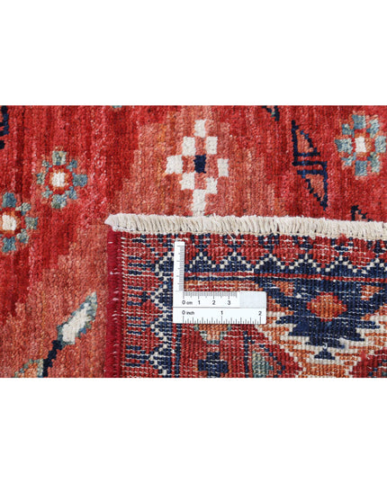 Humna 10' 1" X 13' 9" Hand Knotted Wool Rug 10' 1" X 13' 9" (307 X 419) / Red / Wool