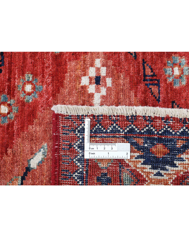 Humna 10' 1" X 13' 9" Hand Knotted Wool Rug 10' 1" X 13' 9" (307 X 419) / Red / Wool