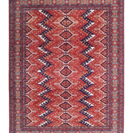 Humna 10' 1" X 13' 9" Hand Knotted Wool Rug 10' 1" X 13' 9" (307 X 419) / Red / Wool