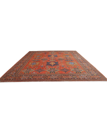 Humna 13' 6" X 16' 2" Hand Knotted Wool Rug 13' 6" X 16' 2" (411 X 493) / Red / Wool