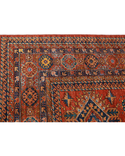 Humna 13' 6" X 16' 2" Hand Knotted Wool Rug 13' 6" X 16' 2" (411 X 493) / Red / Wool