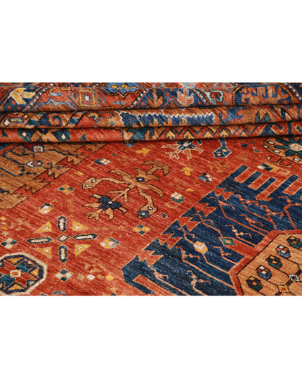 Humna 13' 6" X 16' 2" Hand Knotted Wool Rug 13' 6" X 16' 2" (411 X 493) / Red / Wool