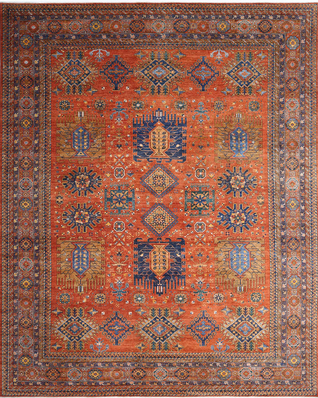 Humna 13' 6" X 16' 2" Hand Knotted Wool Rug 13' 6" X 16' 2" (411 X 493) / Red / Wool
