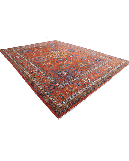 Humna 12' 7" X 17' 1" Hand Knotted Wool Rug 12' 7" X 17' 1" (383 X 521) / Red / Wool