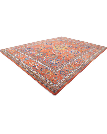 Humna 12' 7" X 17' 1" Hand Knotted Wool Rug 12' 7" X 17' 1" (383 X 521) / Red / Wool