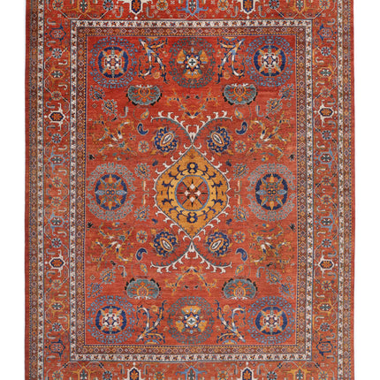 Humna 12' 7" X 17' 1" Hand Knotted Wool Rug 12' 7" X 17' 1" (383 X 521) / Red / Wool
