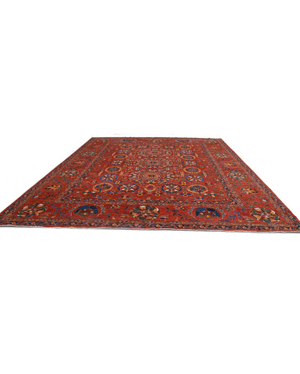 Humna 13' 0" X 16' 1" Hand Knotted Wool Rug 13' 0" X 16' 1" (396 X 490) / Red / Wool