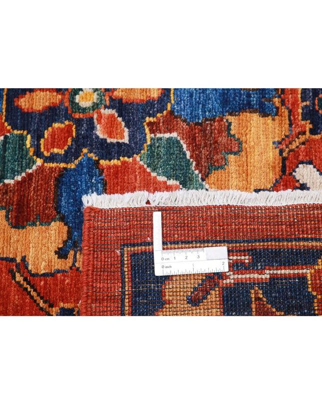 Humna 13' 0" X 16' 1" Hand Knotted Wool Rug 13' 0" X 16' 1" (396 X 490) / Red / Wool