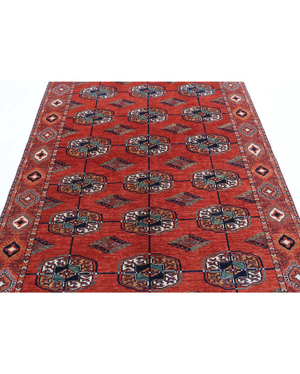 Humna 5' 8" X 7' 9" Hand Knotted Wool Rug 5' 8" X 7' 9" (173 X 236) / Rust / Wool