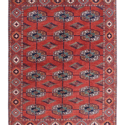 Humna 5' 8" X 7' 9" Hand Knotted Wool Rug 5' 8" X 7' 9" (173 X 236) / Rust / Wool
