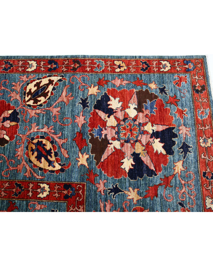 Humna 9' 2" X 11' 5" Hand Knotted Wool Rug 9' 2" X 11' 5" (280 X 348) / Blue / Wool