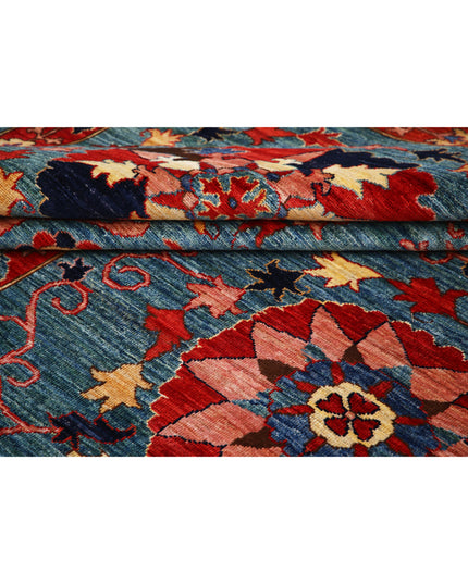 Humna 9' 2" X 11' 5" Hand Knotted Wool Rug 9' 2" X 11' 5" (280 X 348) / Blue / Wool