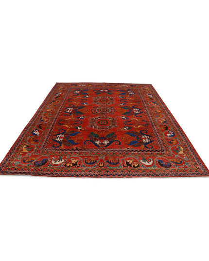 Humna 8' 4" X 9' 11" Hand Knotted Wool Rug 8' 4" X 9' 11" (254 X 302) / Red / Wool