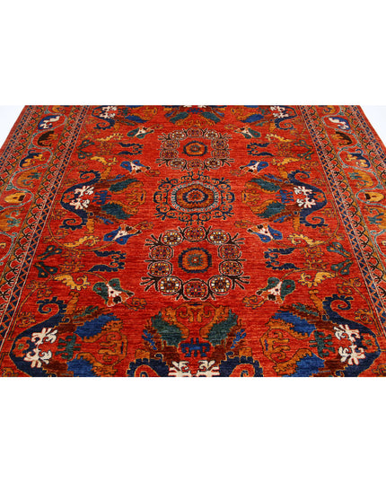 Humna 8' 4" X 9' 11" Hand Knotted Wool Rug 8' 4" X 9' 11" (254 X 302) / Red / Wool