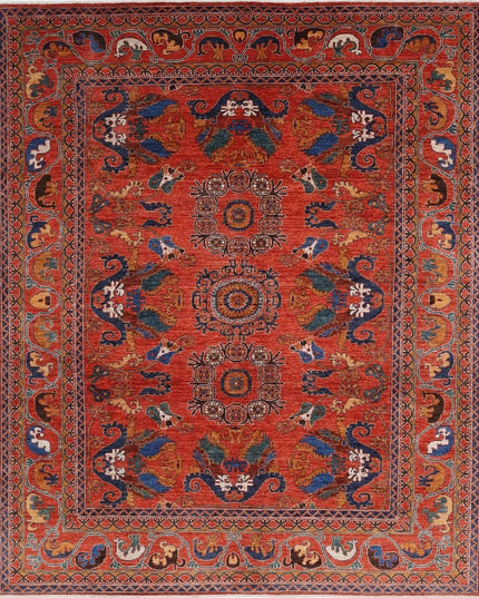 Humna 8' 4" X 9' 11" Hand Knotted Wool Rug 8' 4" X 9' 11" (254 X 302) / Red / Wool