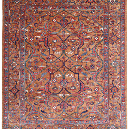Humna 8' 1" X 9' 10" Hand Knotted Wool Rug 8' 1" X 9' 10" (246 X 300) / Brown / Wool
