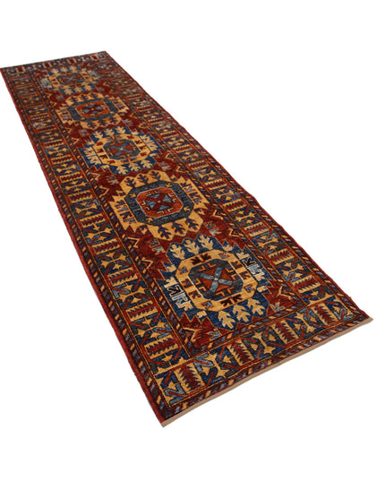 Humna 2' 11" X 9' 10" Hand Knotted Wool Rug 2' 11" X 9' 10" (89 X 300) / Red / Wool