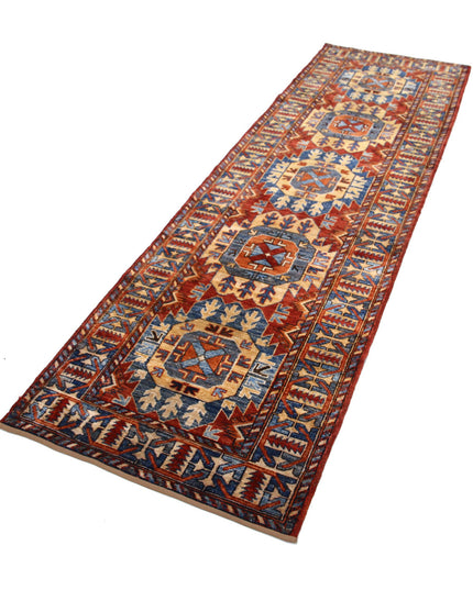 Humna 2' 11" X 9' 10" Hand Knotted Wool Rug 2' 11" X 9' 10" (89 X 300) / Red / Wool