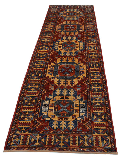 Humna 2' 11" X 9' 10" Hand Knotted Wool Rug 2' 11" X 9' 10" (89 X 300) / Red / Wool