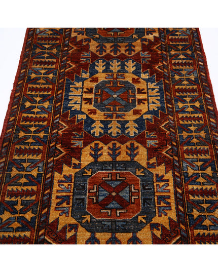 Humna 2' 11" X 9' 10" Hand Knotted Wool Rug 2' 11" X 9' 10" (89 X 300) / Red / Wool