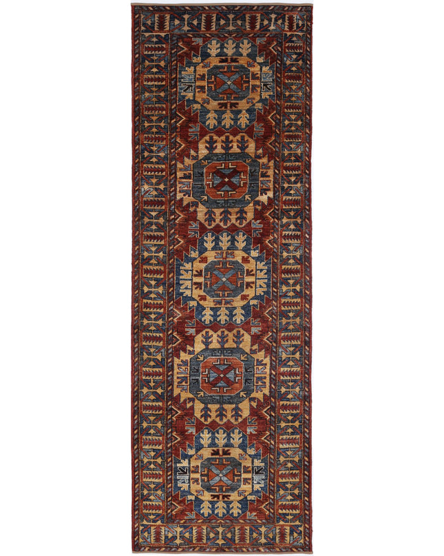 Humna 2' 11" X 9' 10" Hand Knotted Wool Rug 2' 11" X 9' 10" (89 X 300) / Red / Wool