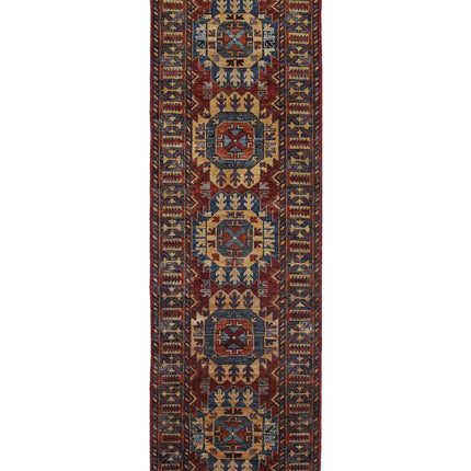 Humna 2' 10" X 9' 5" Hand Knotted Wool Rug 2' 10" X 9' 5" (86 X 287) / Red / Wool