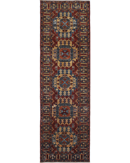 Humna 2' 10" X 9' 5" Hand Knotted Wool Rug 2' 10" X 9' 5" (86 X 287) / Red / Wool