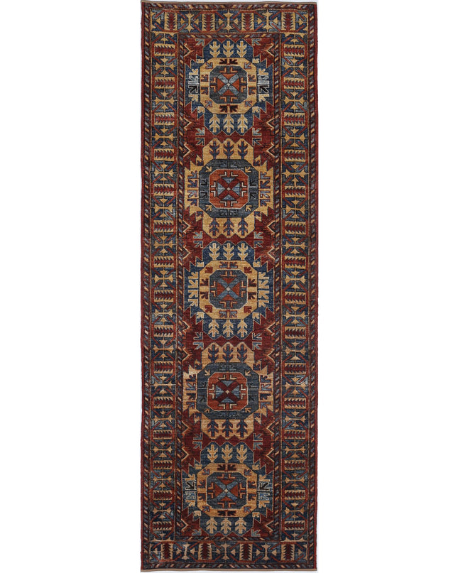 Humna 2' 10" X 9' 5" Hand Knotted Wool Rug 2' 10" X 9' 5" (86 X 287) / Red / Wool