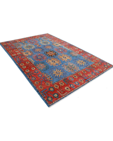 Humna 6' 9" X 10' 1" Hand Knotted Wool Rug 6' 9" X 10' 1" (206 X 307) / Blue / Wool
