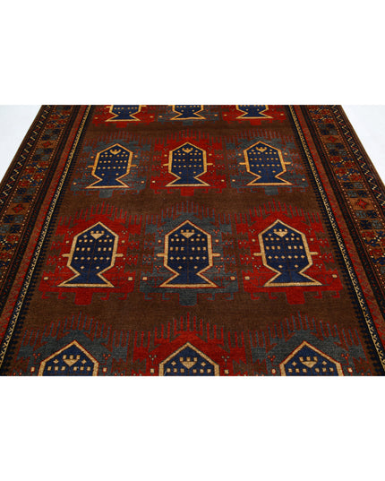Humna 7' 3" X 10' 3" Hand Knotted Wool Rug 7' 3" X 10' 3" (221 X 312) / Brown / Wool