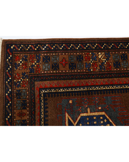 Humna 7' 3" X 10' 3" Hand Knotted Wool Rug 7' 3" X 10' 3" (221 X 312) / Brown / Wool