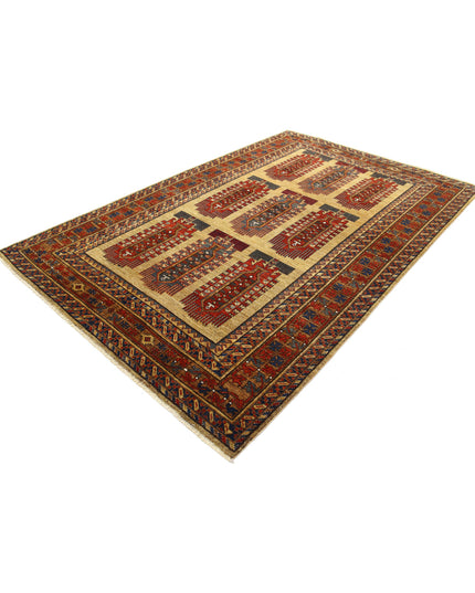 Humna 6' 2" X 9' 6" Hand Knotted Wool Rug 6' 2" X 9' 6" (188 X 290) / Gold / Wool