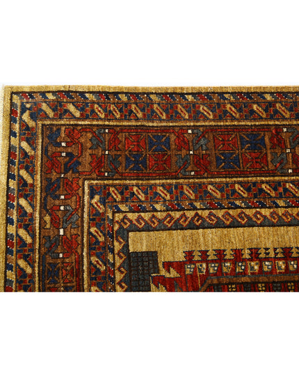 Humna 6' 2" X 9' 6" Hand Knotted Wool Rug 6' 2" X 9' 6" (188 X 290) / Gold / Wool