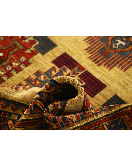 Humna 6' 2" X 9' 6" Hand Knotted Wool Rug 6' 2" X 9' 6" (188 X 290) / Gold / Wool