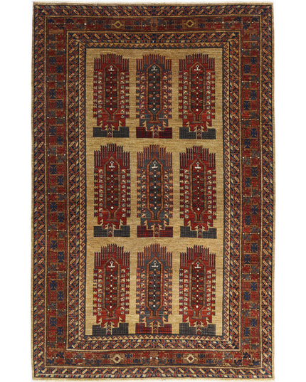 Humna 6' 2" X 9' 6" Hand Knotted Wool Rug 6' 2" X 9' 6" (188 X 290) / Gold / Wool
