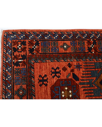 Humna 6' 0" X 8' 9" Hand Knotted Wool Rug 6' 0" X 8' 9" (183 X 267) / Rust / Wool