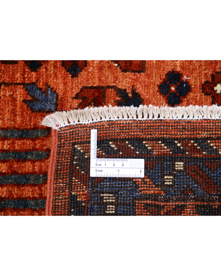 Humna 6' 0" X 8' 9" Hand Knotted Wool Rug 6' 0" X 8' 9" (183 X 267) / Rust / Wool