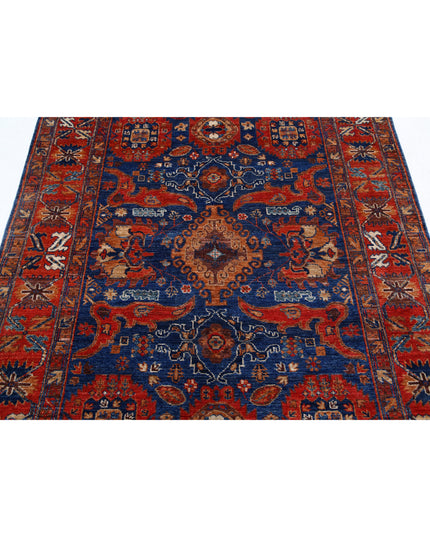 Humna 4' 11" X 6' 9" Hand Knotted Wool Rug 4' 11" X 6' 9" (150 X 206) / Blue / Wool