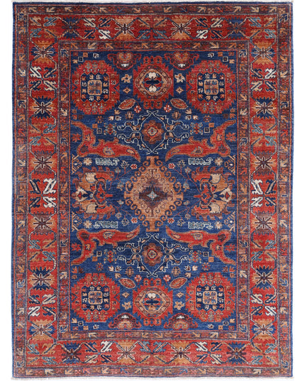 Humna 4' 11" X 6' 9" Hand Knotted Wool Rug 4' 11" X 6' 9" (150 X 206) / Blue / Wool