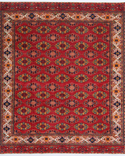 Humna 8' 3" X 9' 9" Hand Knotted Wool Rug 8' 3" X 9' 9" (251 X 297) / Red / Wool
