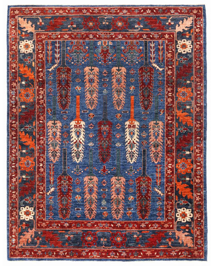 Humna 6' 4" X 8' 3" Hand Knotted Wool Rug 6' 4" X 8' 3" (193 X 251) / Blue / Wool