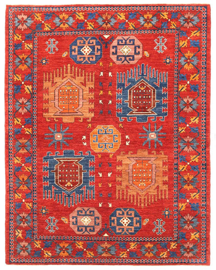 Humna 6' 9" X 8' 8" Hand Knotted Wool Rug 6' 9" X 8' 8" (206 X 264) / Rust / Wool