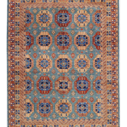 Humna 8' 11" X 11' 10" Hand Knotted Wool Rug 8' 11" X 11' 10" (272 X 361) / Green / Wool