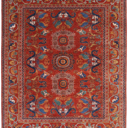 Humna 8' 2" X 10' 0" Hand Knotted Wool Rug 8' 2" X 10' 0" (249 X 305) / Rust / Wool