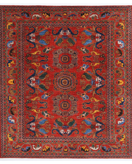 Humna 8' 7" X 9' 9" Hand Knotted Wool Rug 8' 7" X 9' 9" (262 X 297) / Red / Wool
