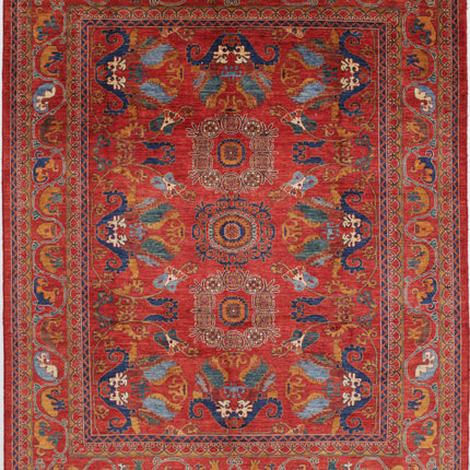 Humna 8' 3" X 10' 2" Hand Knotted Wool Rug 8' 3" X 10' 2" (251 X 310) / Red / Wool
