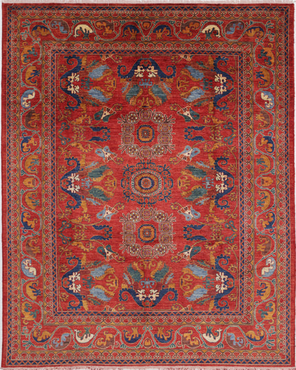 Humna 8' 3" X 10' 2" Hand Knotted Wool Rug 8' 3" X 10' 2" (251 X 310) / Red / Wool