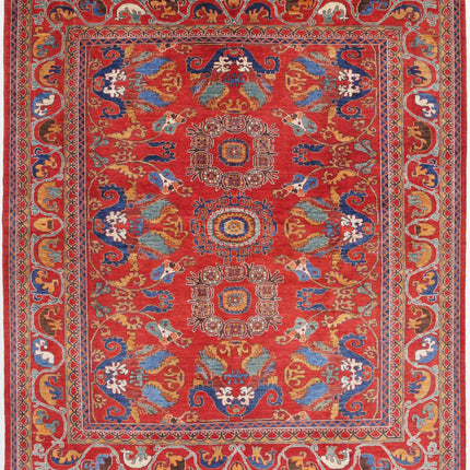 Humna 8' 2" X 9' 5" Hand Knotted Wool Rug 8' 2" X 9' 5" (249 X 287) / Red / Wool