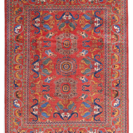 Humna 8' 0" X 10' 0" Hand Knotted Wool Rug 8' 0" X 10' 0" (244 X 305) / Red / Wool