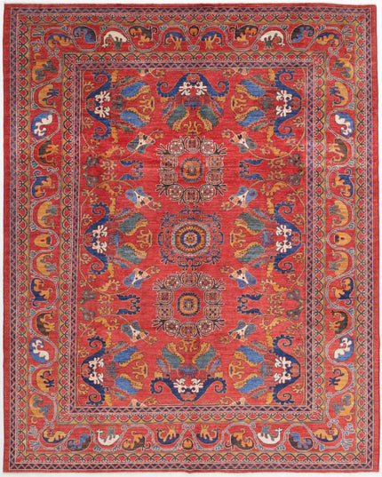 Humna 8' 0" X 10' 0" Hand Knotted Wool Rug 8' 0" X 10' 0" (244 X 305) / Red / Wool